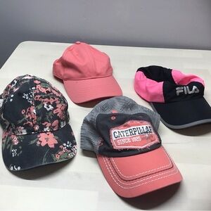 Bundle of Women’s Hats 1 Caterpillar, 1 Fila, 2 Others